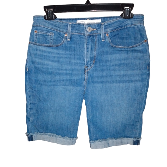 Signature by Levi Strauss Pants - Levi's Mid Rise Cuffed Fringed Hem Bermuda Shorts Womens 10